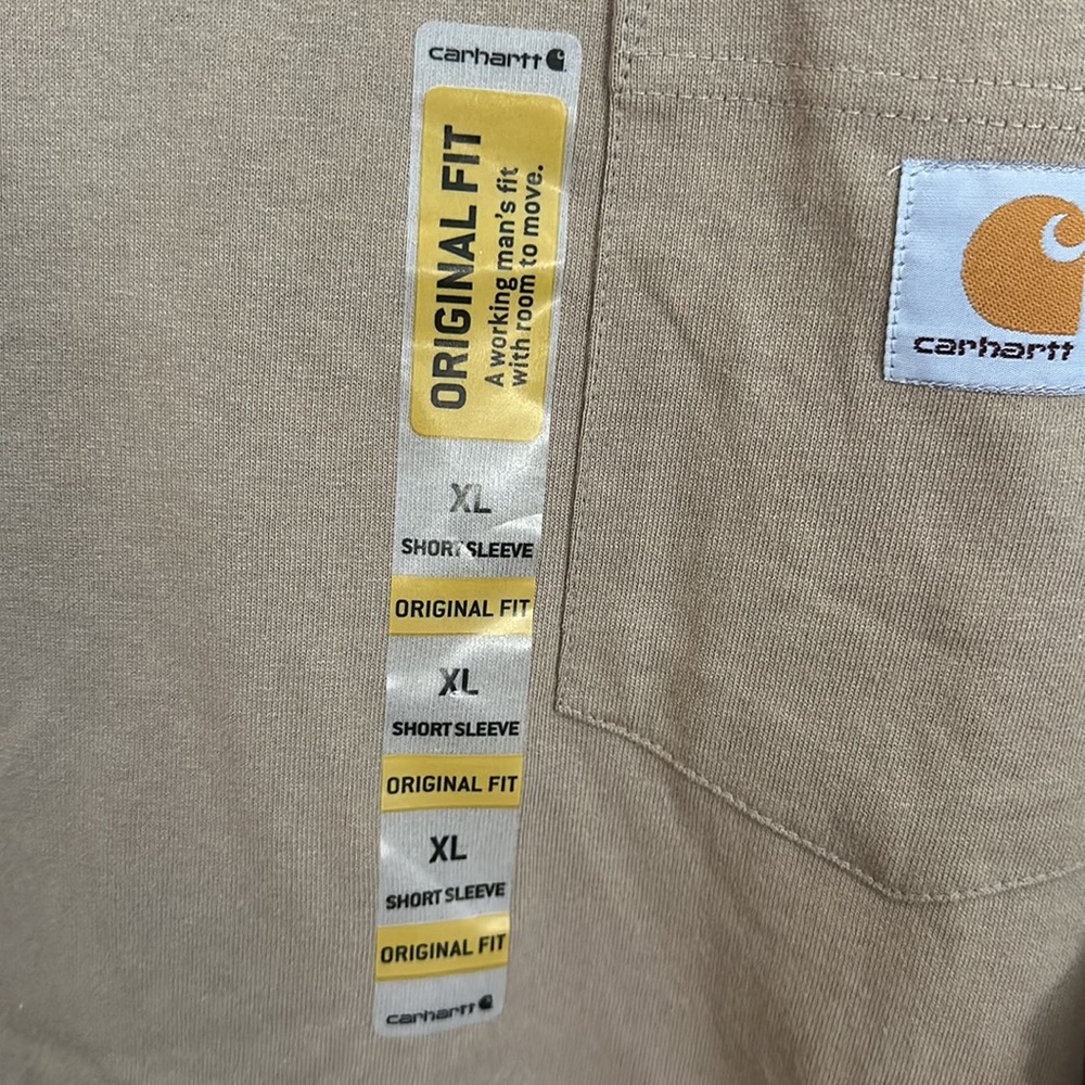 Carhartt Men’s Original Fit Short Sleeve T Shirt Size XL Tan NWT - Picture 10 of 10